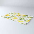 mediterranean summer lemon branches on white Rug Gallery Image 3