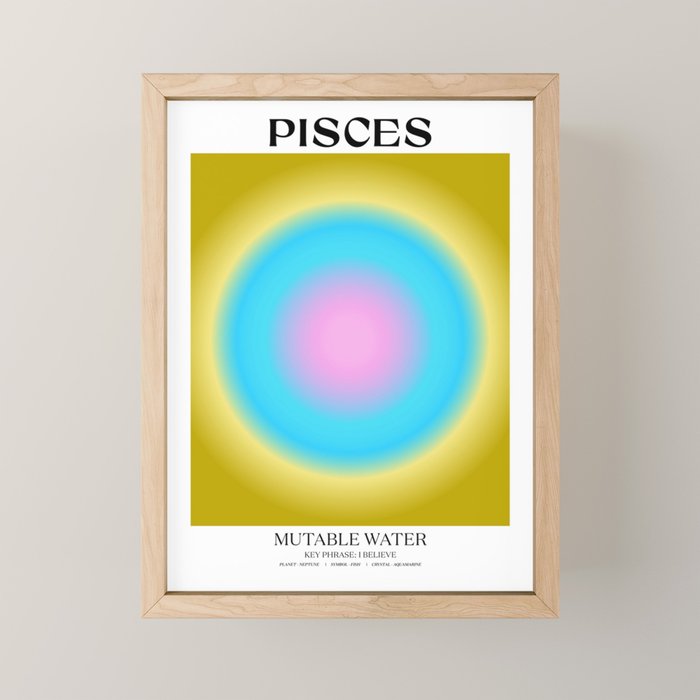 Pisces Gradient Print Mini Art Print Gallery Image 1