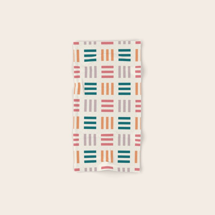 Modern Geometric Color Block Pattern Bath Towel Gallery Image 1