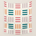 Modern Geometric Color Block Pattern Wall Tapestry Gallery Image 4