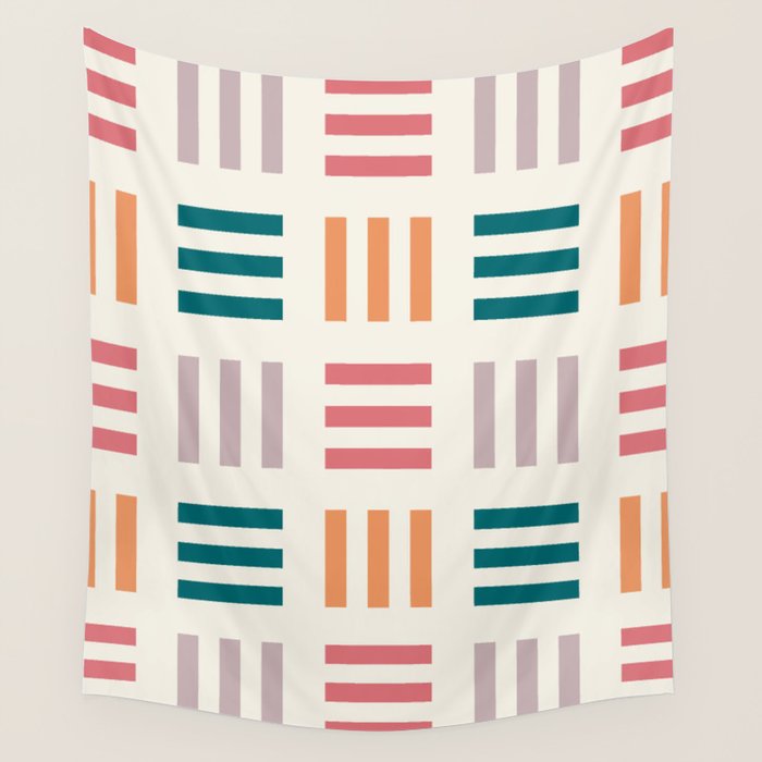 Modern Geometric Color Block Pattern Wall Tapestry Gallery Image 4