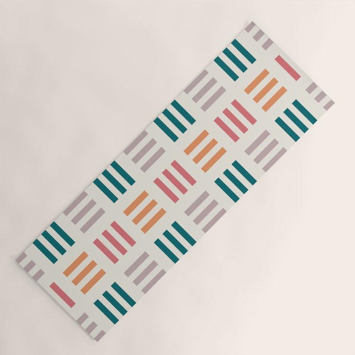 Modern Geometric Color Block Pattern Yoga Mat Gallery Image 1