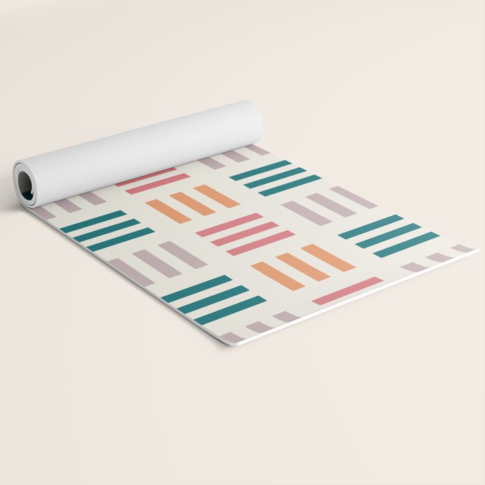 Modern Geometric Color Block Pattern Yoga Mat Gallery Image 2