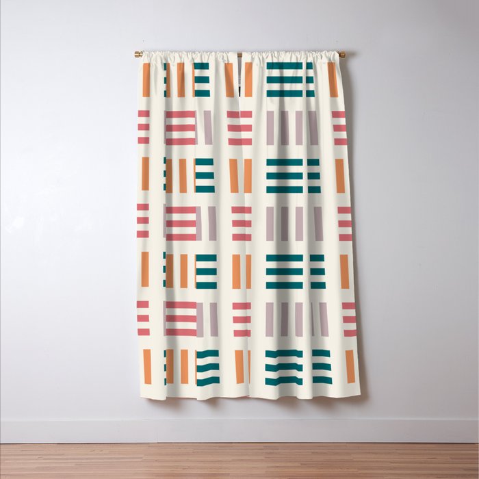 Modern Geometric Color Block Pattern Window Curtain Gallery Image 3