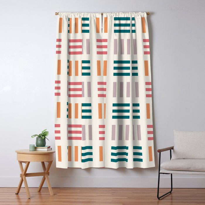 Modern Geometric Color Block Pattern Window Curtain Gallery Image 1