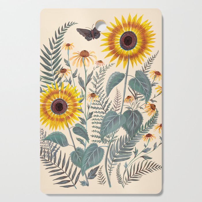 Sunflowers and Ferns Cutting Board Gallery Image 1