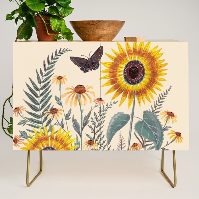 Sunflowers and Ferns Credenza Gallery Image 1