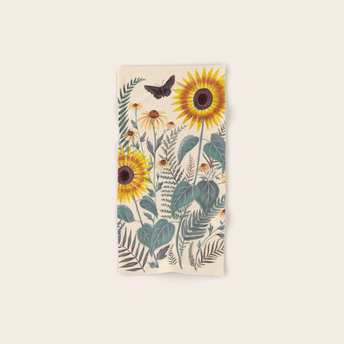 Sunflowers and Ferns Bath Towel Gallery Image 1