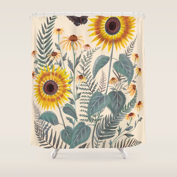 Sunflowers and Ferns Shower Curtain Gallery Image 1
