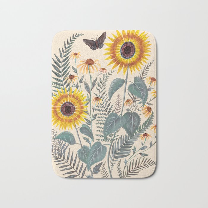 Sunflowers and Ferns Bath Mat Gallery Image 1
