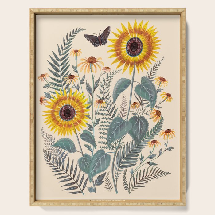 Sunflowers and Ferns Serving Tray Gallery Image 1