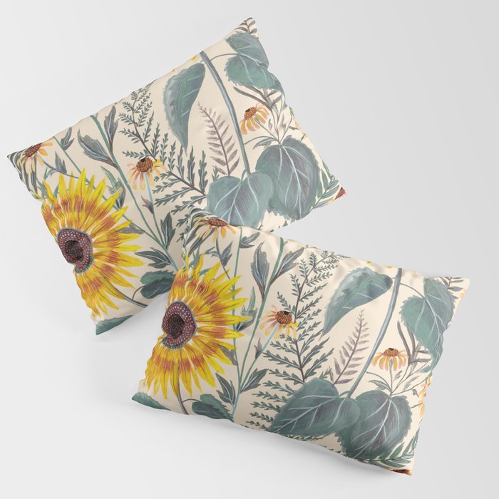 Sunflowers and Ferns Pillow Sham Gallery Image 3