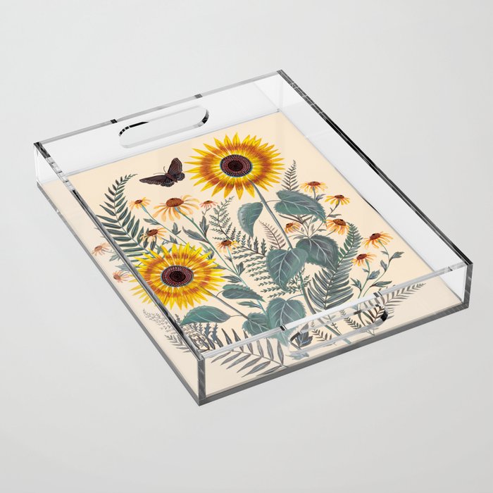 Sunflowers and Ferns Acrylic Tray Gallery Image 1