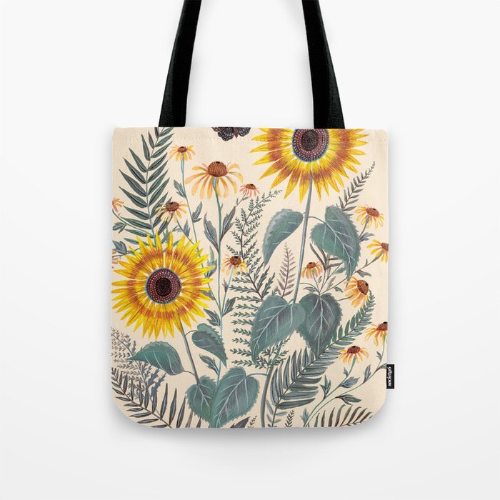 Sunflowers and Ferns Tote Bag Gallery Image 1