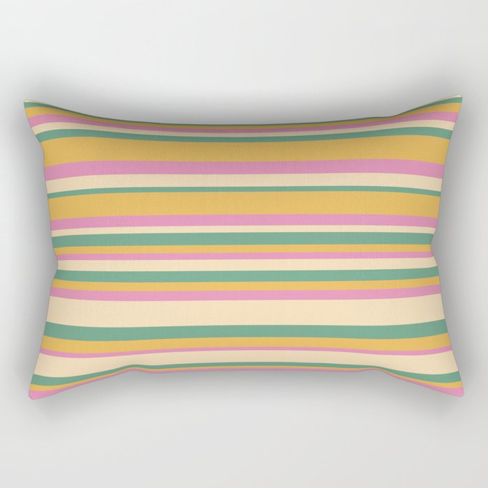 Classic Stripes XIX - Boho Vintage Rectangular Pillow Gallery Image 2