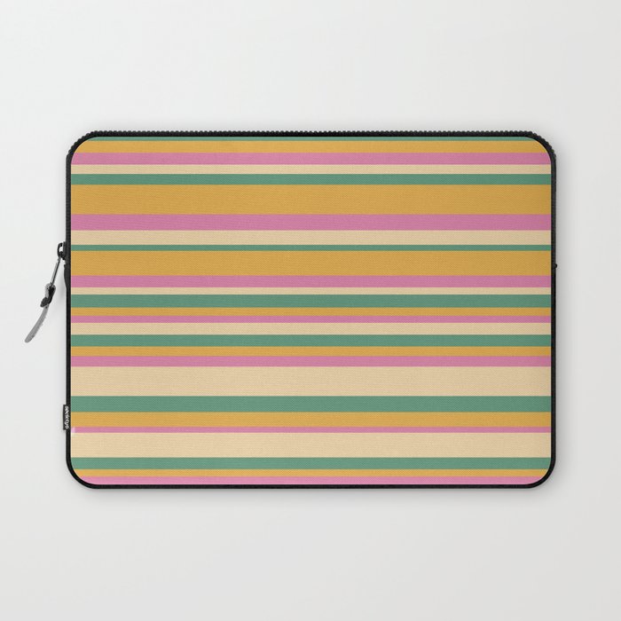 Classic Stripes XIX - Boho Vintage Laptop Sleeve Gallery Image 1