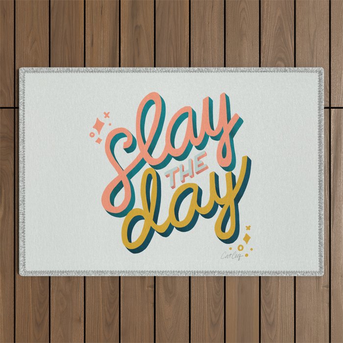Slay the Day - Marigold & Blush Outdoor Rug Gallery Image 1