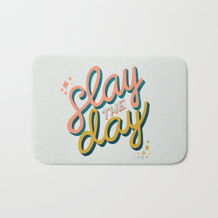 Slay the Day - Marigold & Blush Bath Mat Gallery Image 1