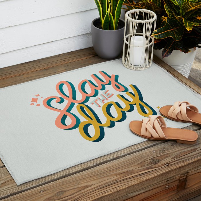Slay the Day - Marigold & Blush Outdoor Rug Gallery Image 2