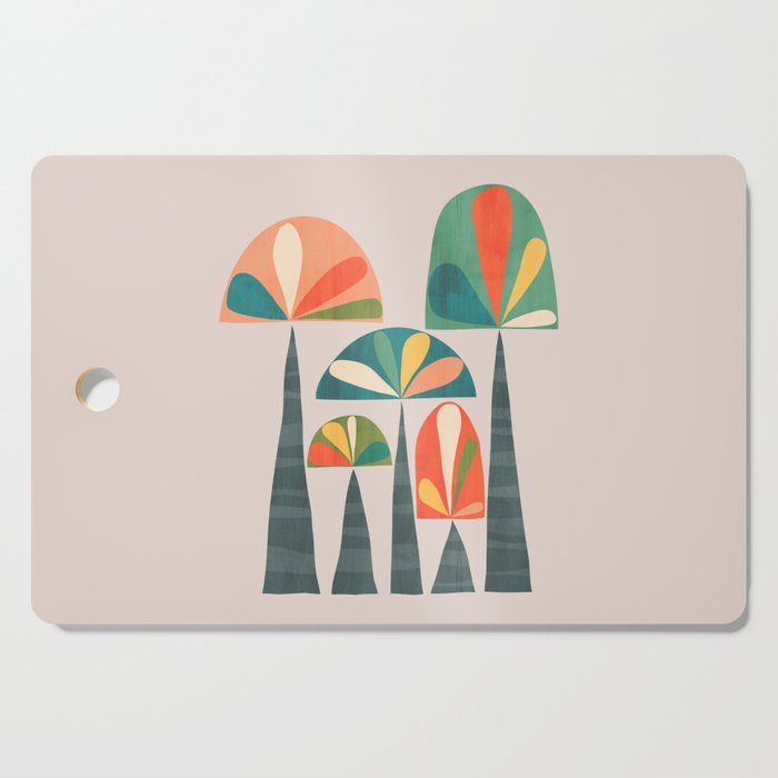 Quirky retro palm trees Cutting Board Gallery Image 1