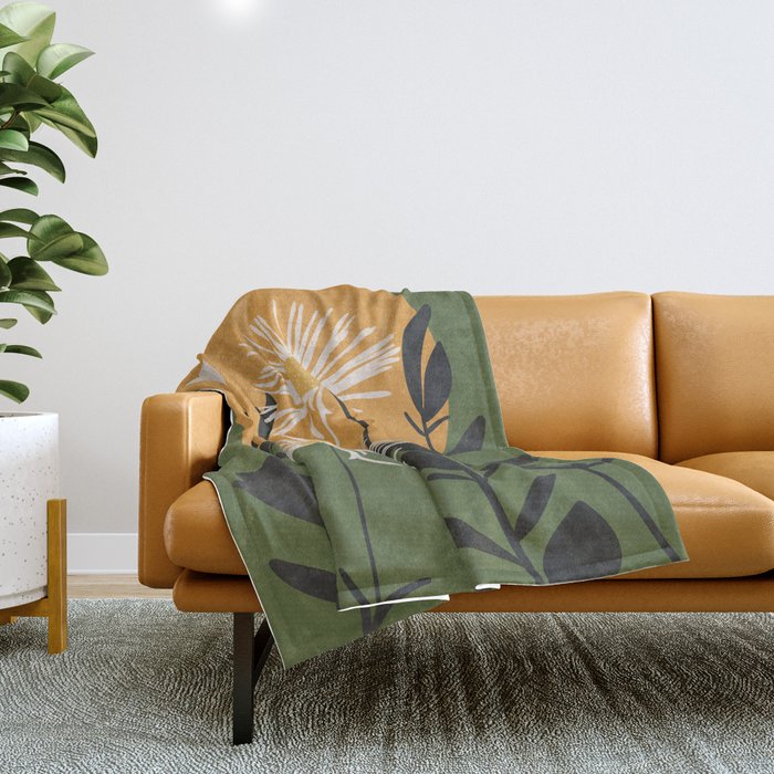 Abstract Florals 3 Throw Blanket Gallery Image 1