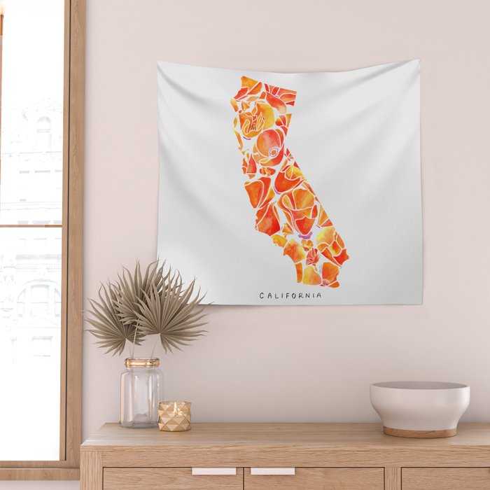 California Poppies Wall Tapestry Gallery Image 2