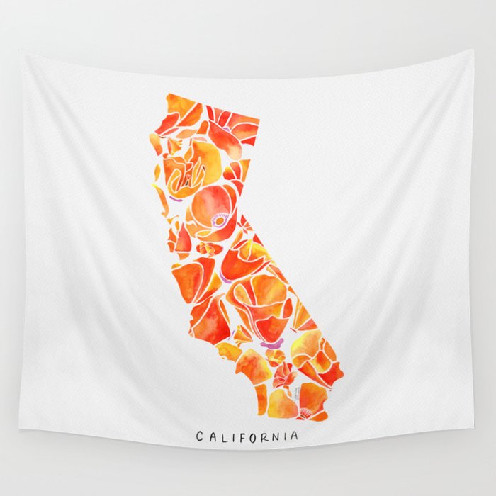 California Poppies Wall Tapestry Gallery Image 1