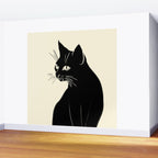 Minimalist Black Cat Wall Mural Gallery Image 2