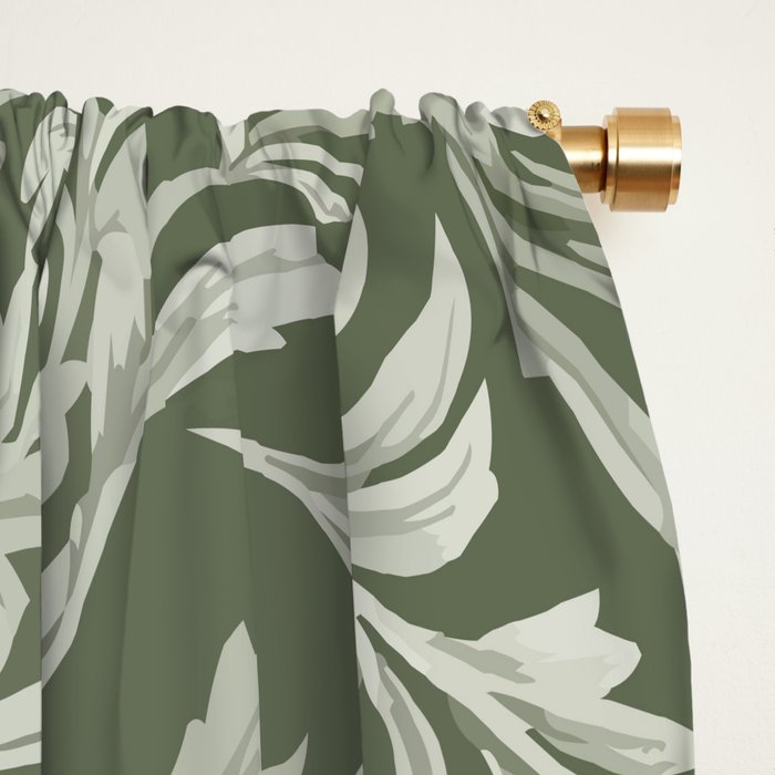 Countryside Bloom Sage Leaf Window Curtain Gallery Image 2