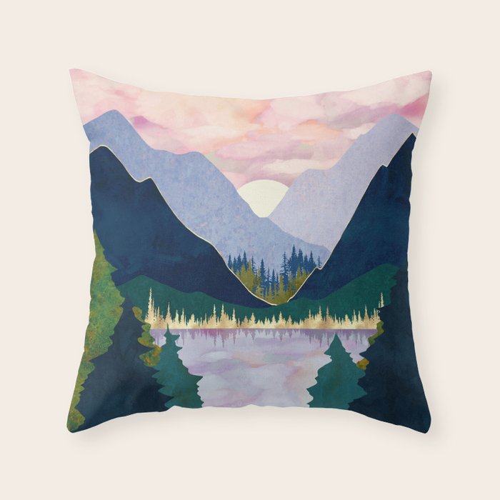Winter Mountain Lake Throw Pillow Gallery Image 6