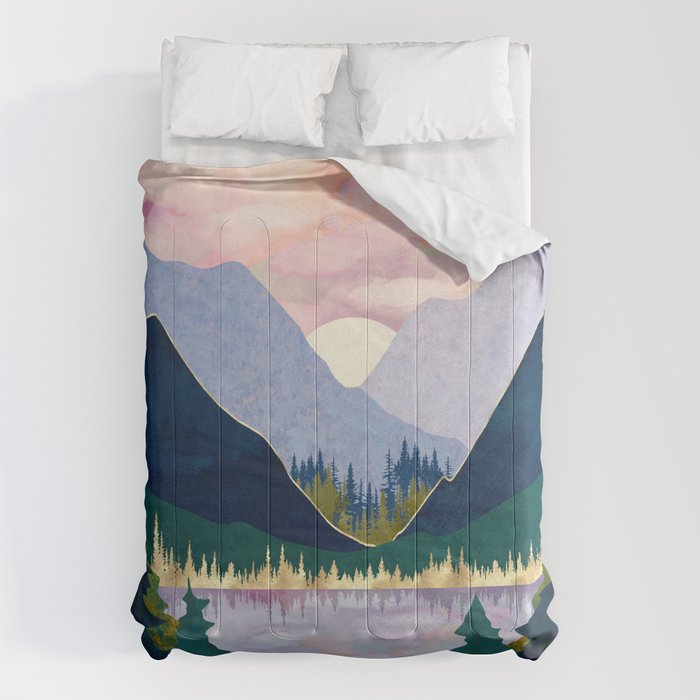 Winter Mountain Lake Comforter Gallery Image 1