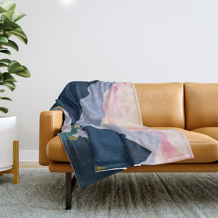 Winter Mountain Lake Throw Blanket Gallery Image 1