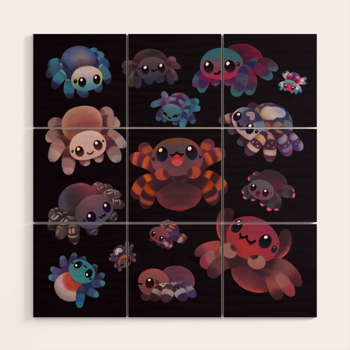 Tarantulas - dark Wood Wall Art Gallery Image 1