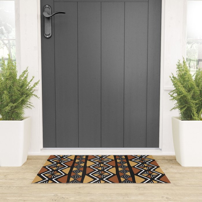 African mud cloth Mali Welcome Mat Gallery Image 3