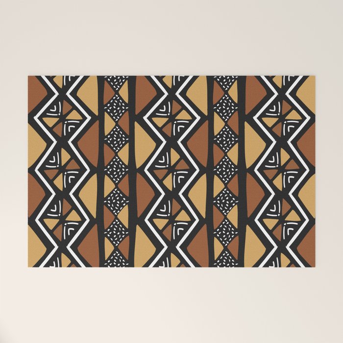African mud cloth Mali Welcome Mat Gallery Image 1