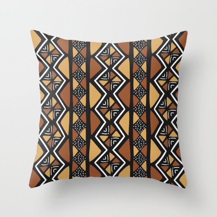 African mud cloth Mali Throw Pillow Gallery Image 6
