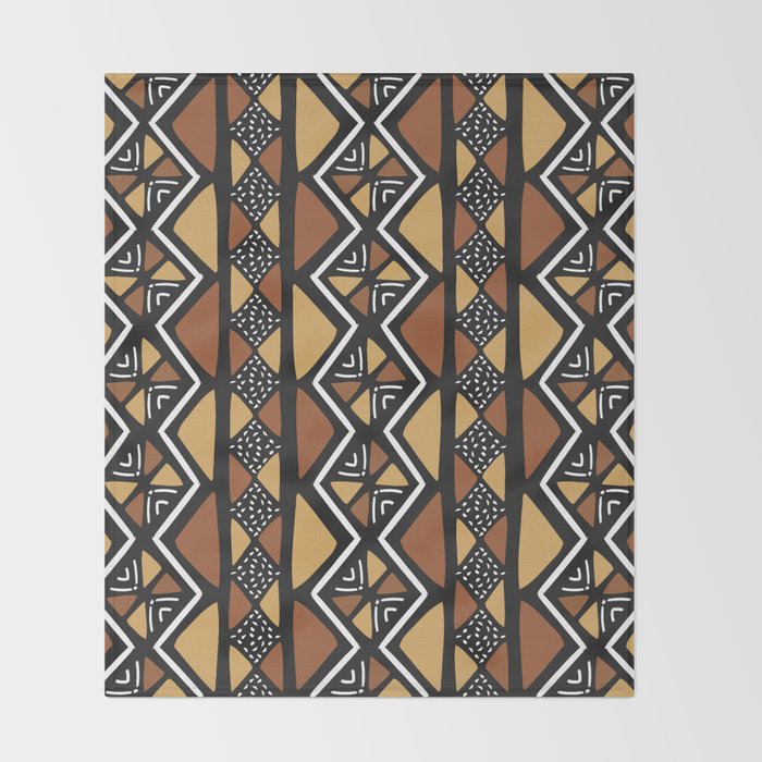 African mud cloth Mali Throw Blanket Gallery Image 2
