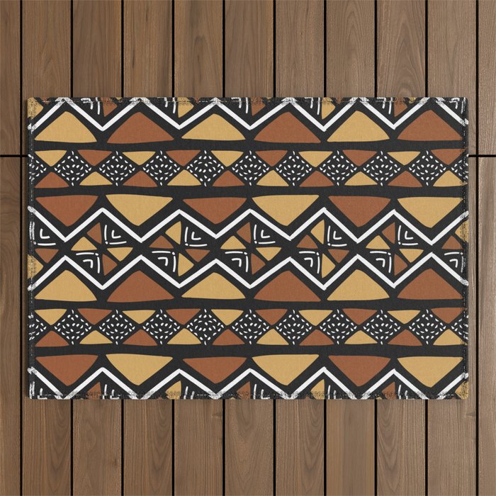 African mud cloth Mali Outdoor Rug Gallery Image 1