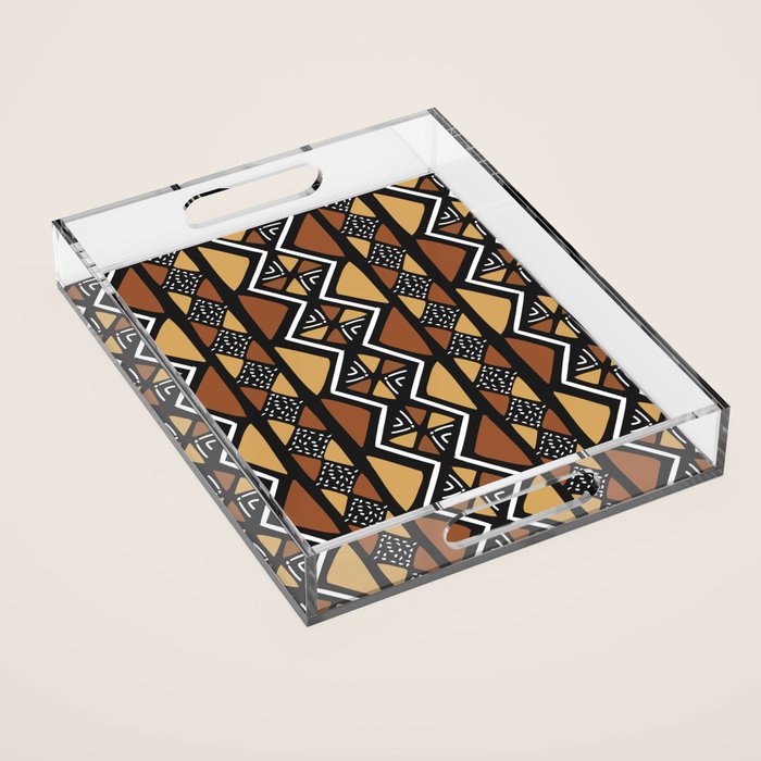 African mud cloth Mali Acrylic Tray Gallery Image 1