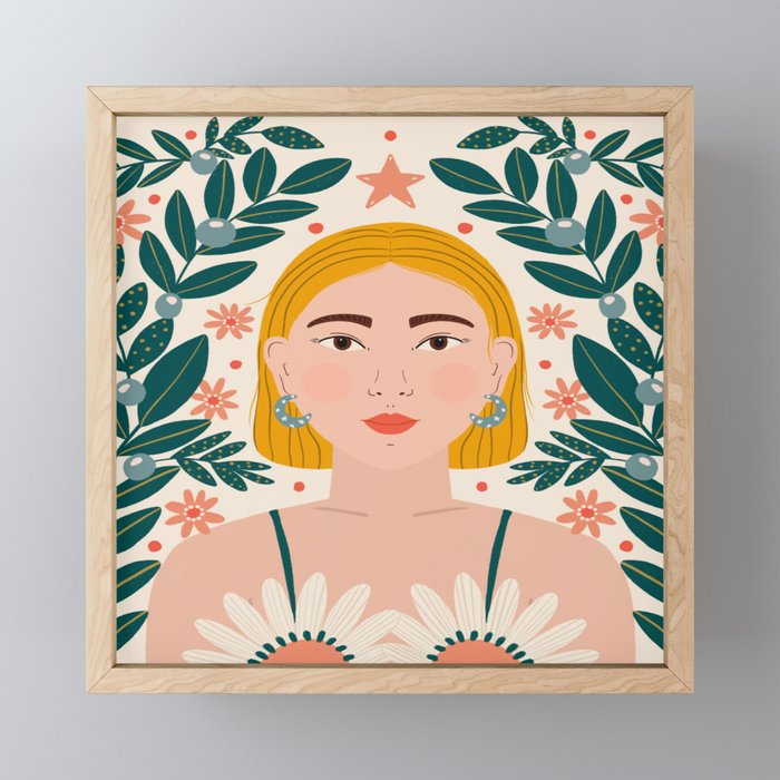 Pretty Woman Portrait Mini Art Print Gallery Image 1