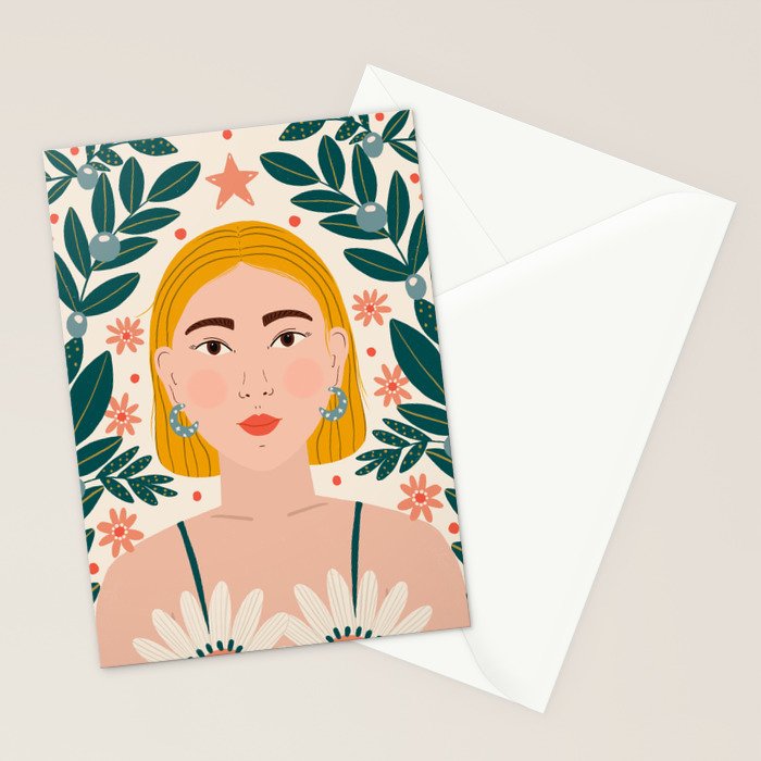 Pretty Woman Portrait Stationery Card Gallery Image 2