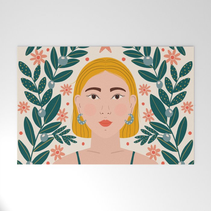 Pretty Woman Portrait Welcome Mat Gallery Image 1
