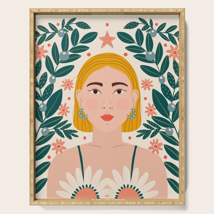 Pretty Woman Portrait Serving Tray Gallery Image 1