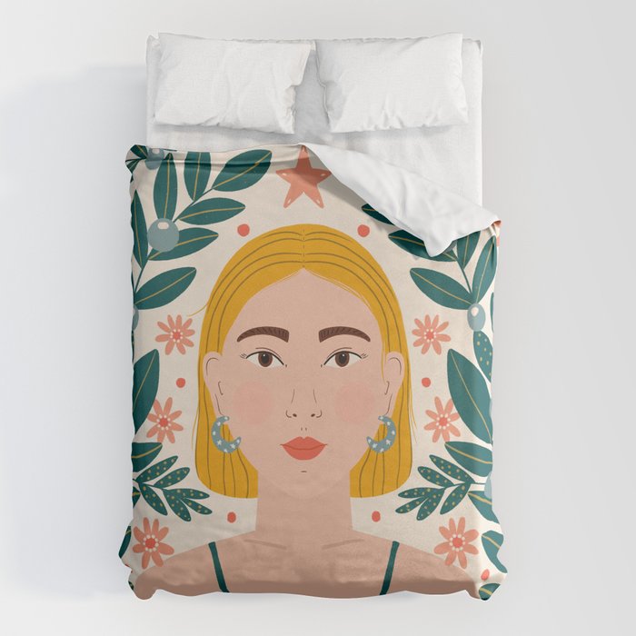 Pretty Woman Portrait Duvet Cover Gallery Image 6