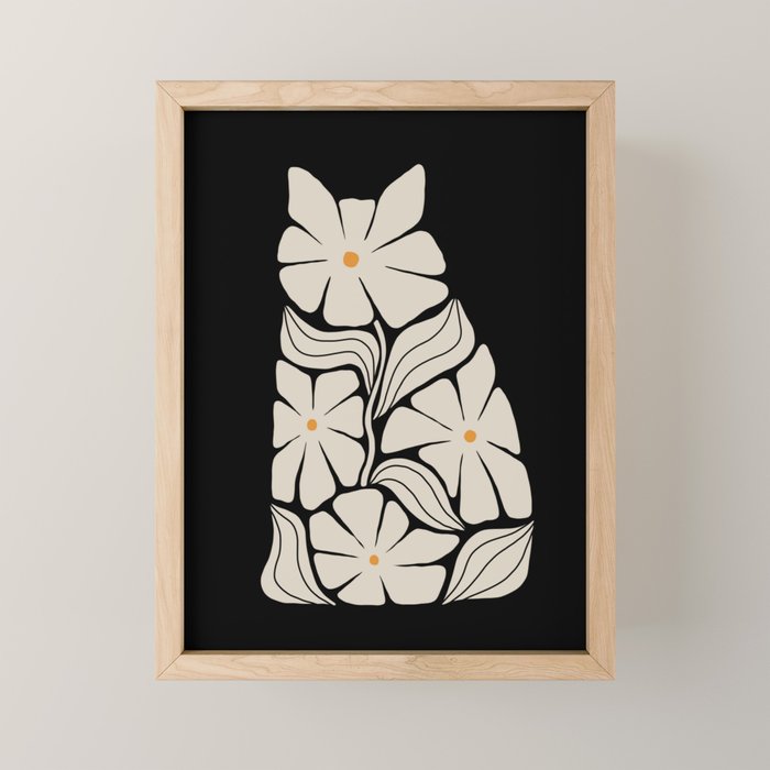 Cat and Plant 83 Mini Art Print Gallery Image 1