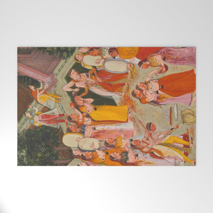 Girls Spraying Each Other at Holi c. 1640-50 Northwestern India, Rajasthan, Rajput Kingdom of Bikaner Gum tempera, ink, and gold on paper  Welcome Mat Gallery Image 1