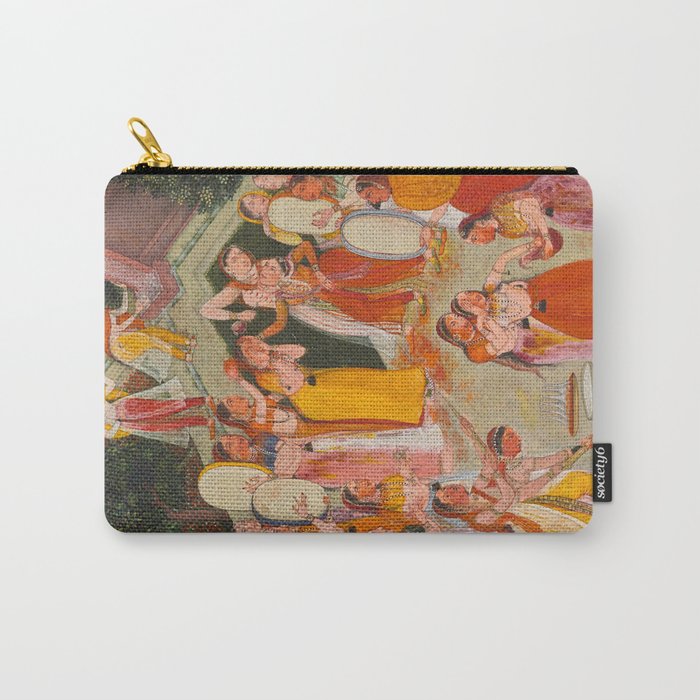 Girls Spraying Each Other at Holi c. 1640-50 Northwestern India, Rajasthan, Rajput Kingdom of Bikaner Gum tempera, ink, and gold on paper  Carry All Pouch Gallery Image 1