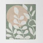 Minimal Abstract Leaves 02 Throw Blanket Gallery Image 2