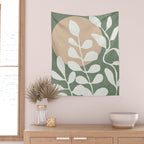 Minimal Abstract Leaves 02 Wall Tapestry Gallery Image 2