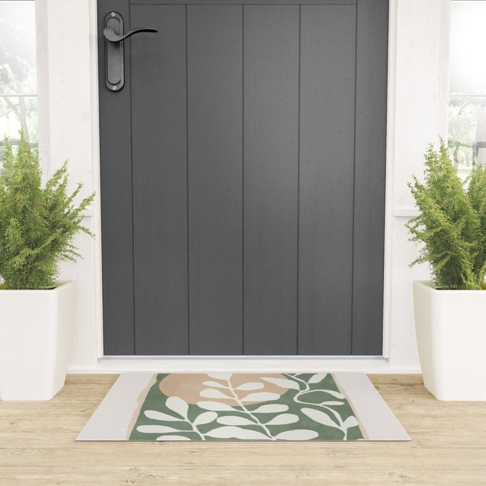 Minimal Abstract Leaves 02 Welcome Mat Gallery Image 3